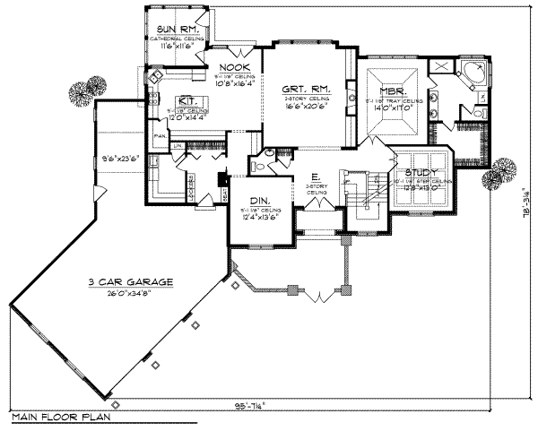 House Blueprint - European Floor Plan - Main Floor Plan #70-730