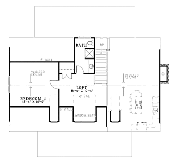 Cottage Floor Plan - Upper Floor Plan #17-2344