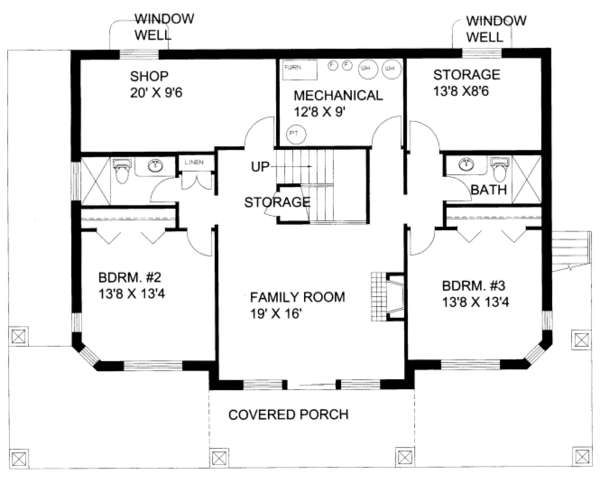 Bungalow Floor Plan - Lower Floor Plan #117-651