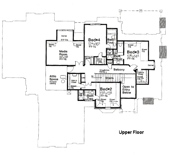 European Floor Plan - Upper Floor Plan #310-671