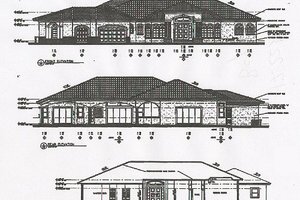 Exterior - Rear Elevation for Mediterranean House Plan #420-123 - 6 bed, 5.5 bath