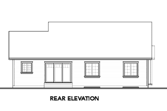 Exterior - Rear Elevation for Cottage House Plan #23-2279 - 3 bed, 1 bath