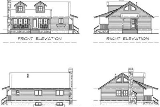 Exterior - Rear Elevation for Country House Plan #47-379 - 2 bed, 1 bath