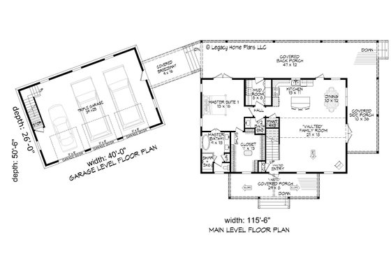 Floor Plan - Main Floor for Country House Plan #932-650 - 3 bed, 3.5 bath