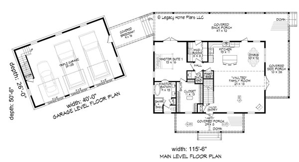 Country Floor Plan - Main Floor Plan #932-650