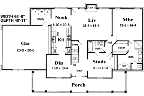 Floor Plan - Main Floor for Country House Plan #329-102 - 5 bed, 3 bath