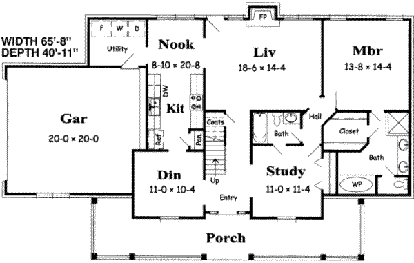 Country Floor Plan - Main Floor Plan #329-102