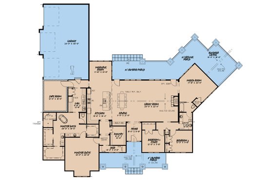 Floor Plan - Main Floor for Craftsman House Plan #923-162 - 3 bed, 2 bath