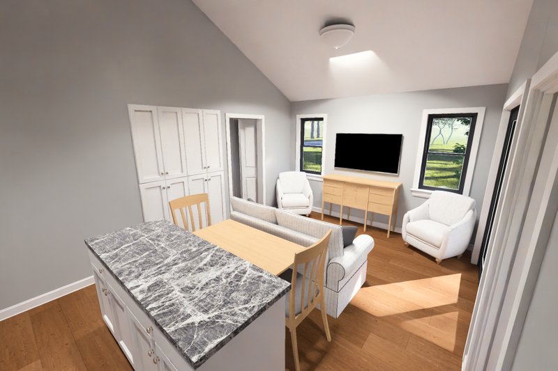 Dream House Plan - Interior - Family Room 2 for Cottage House Plan #513-2444 - 2 bed, 2 bath