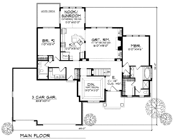 Architectural House Design - Traditional Floor Plan - Main Floor Plan #70-773