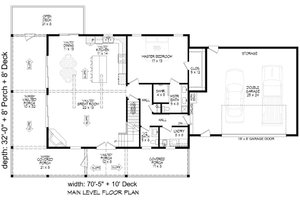 Floor Plan - Main Floor for Country House Plan #932-1156 - 4 bed, 3.5 bath