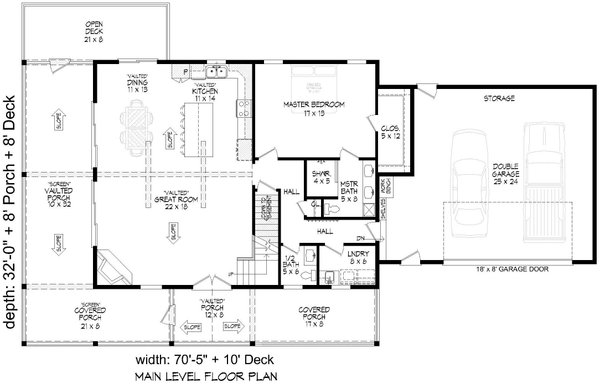 Country Floor Plan - Main Floor Plan #932-1156