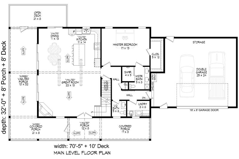 Home Plan - Floor Plan - Main Floor for Country House Plan #932-1156 - 4 bed, 3.5 bath