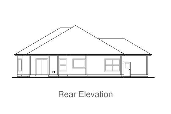 Exterior - Rear Elevation for Craftsman House Plan #53-522 - 3 bed, 2 bath