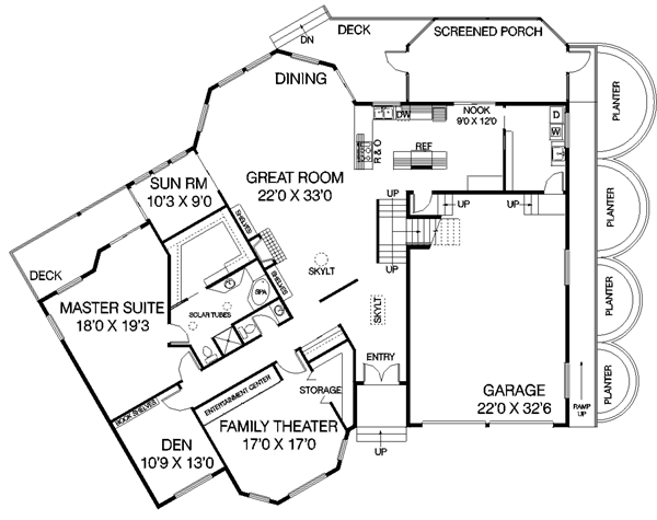 Home Plan - Traditional Floor Plan - Main Floor Plan #60-435