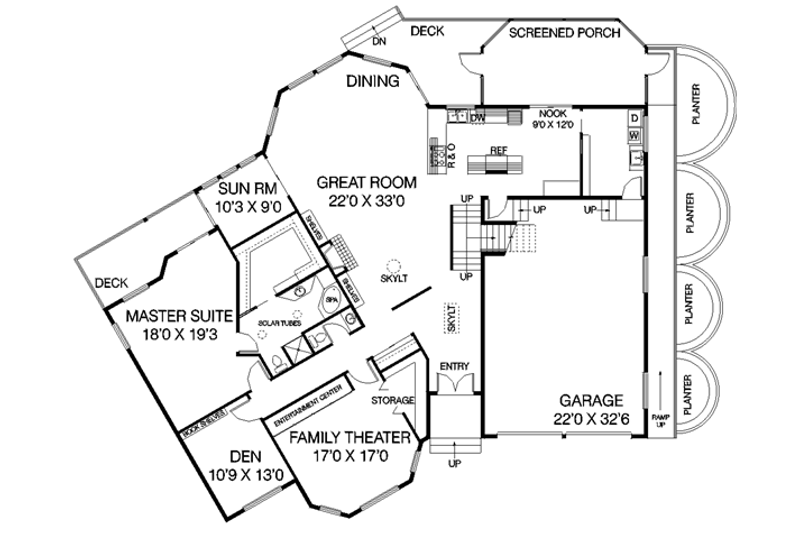 House Plan Design - Floor Plan - Main Floor for Traditional House Plan #60-435 - 4 bed, 2 bath