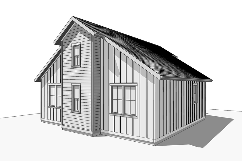 Dream House Plan - Exterior - Other Elevation 1 for Modern House Plan #1099-21 - 2 bed, 1 bath