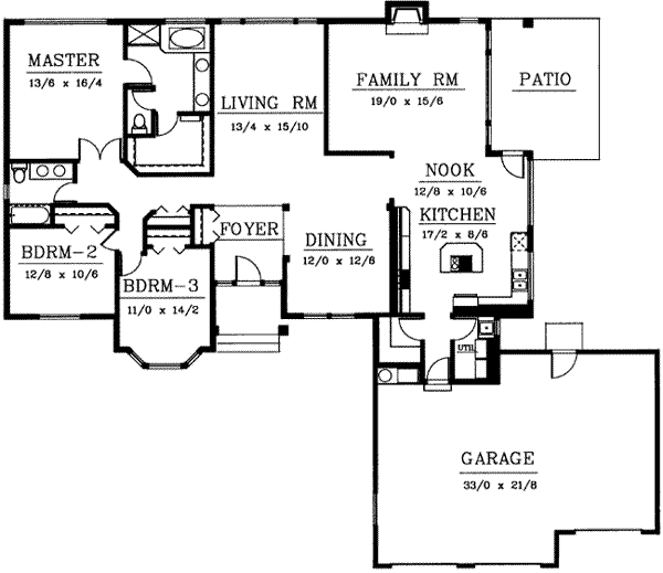 Architectural House Design - Traditional Floor Plan - Main Floor Plan #94-101