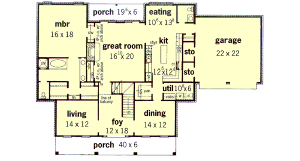 Country Floor Plan - Main Floor Plan #16-225