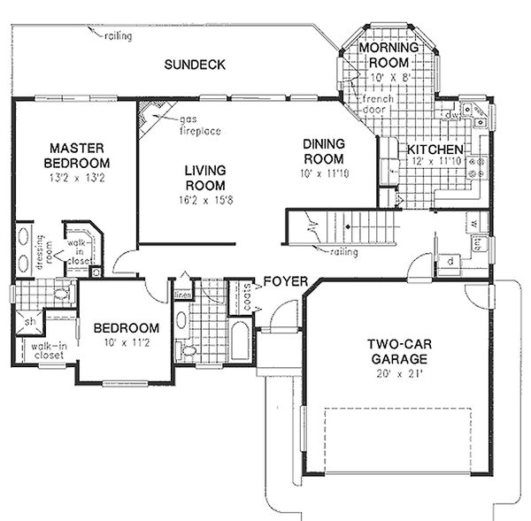 House Design - Ranch Floor Plan - Main Floor Plan #18-105