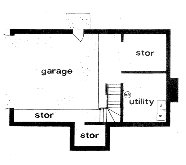 Bungalow Floor Plan - Lower Floor Plan #36-283