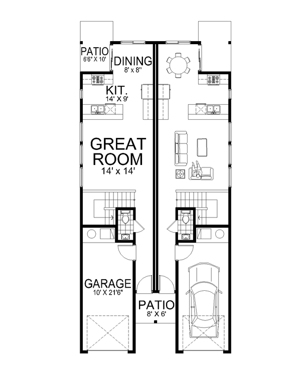 Craftsman Floor Plan - Main Floor Plan #112-251