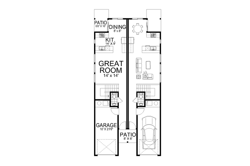 House Design - Floor Plan - Main Floor for Craftsman House Plan #112-251 - 3 bed, 2.5 bath