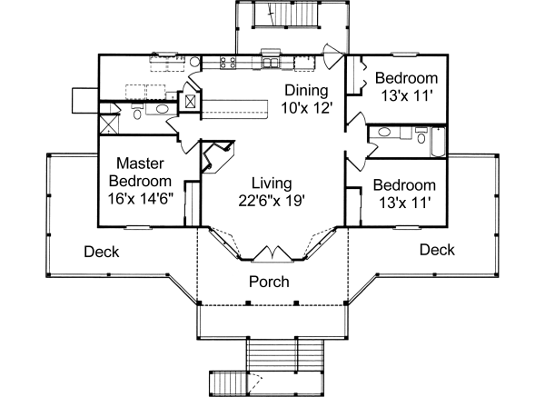 Architectural House Design - Beach Floor Plan - Main Floor Plan #37-139