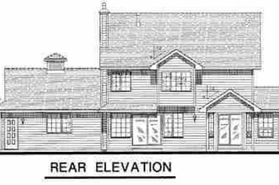 Exterior - Rear Elevation for Traditional House Plan #18-276 - 4 bed, 3 bath