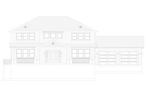 Exterior - Front Elevation 3 for Craftsman House Plan #1060-55 - 5 bed, 3 bath