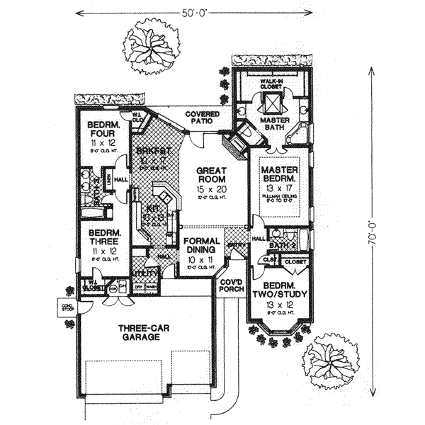 House Blueprint - European Floor Plan - Main Floor Plan #310-592