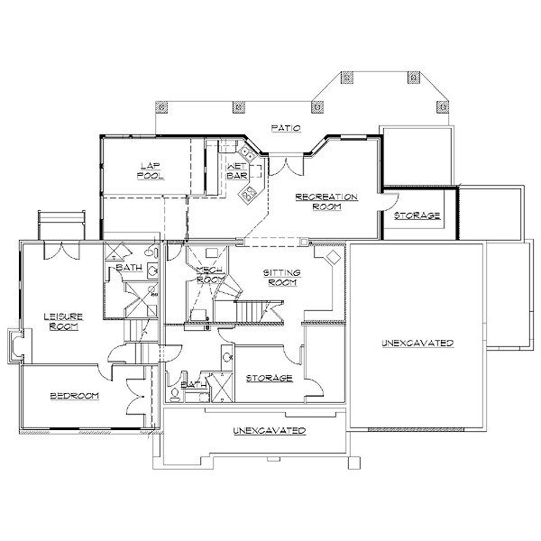 Dream House Plan - European Floor Plan - Lower Floor Plan #5-408