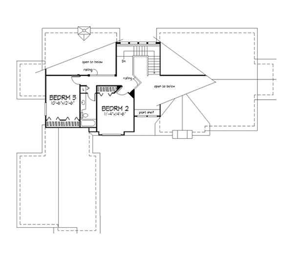 House Plan Design - Modern Floor Plan - Upper Floor Plan #320-425