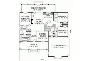 Floor Plan - Main Floor for Craftsman House Plan #137-251 - 4 bed, 3 bath