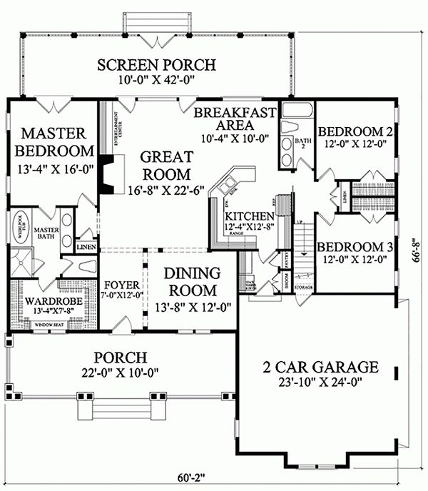 Craftsman Floor Plan - Main Floor Plan #137-251
