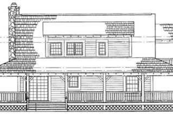 Exterior - Rear Elevation for Country House Plan #72-106 - 3 bed, 2 bath