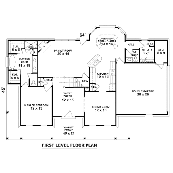 Southern Floor Plan - Main Floor Plan #81-13810