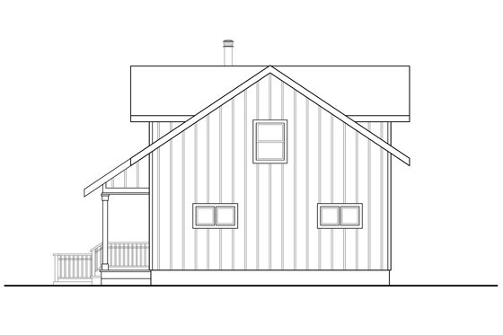 Exterior - Rear Elevation for Cabin House Plan #124-1158 - 2 bed, 2 bath