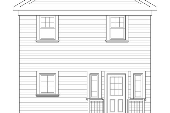 Exterior - Rear Elevation for European House Plan #23-2103 - 3 bed, 1.5 bath