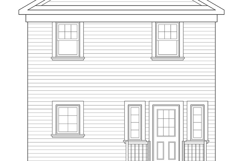 Home Plan - Exterior - Rear Elevation for European House Plan #23-2103 - 3 bed, 1.5 bath