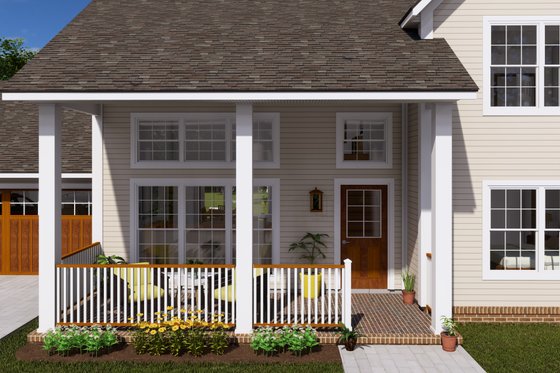 Exterior - Covered Porch for Farmhouse House Plan #513-2227 - 4 bed, 2.5 bath