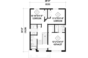 Floor Plan - Upper Floor 1 for Contemporary House Plan #25-4874 - 3 bed, 2.5 bath