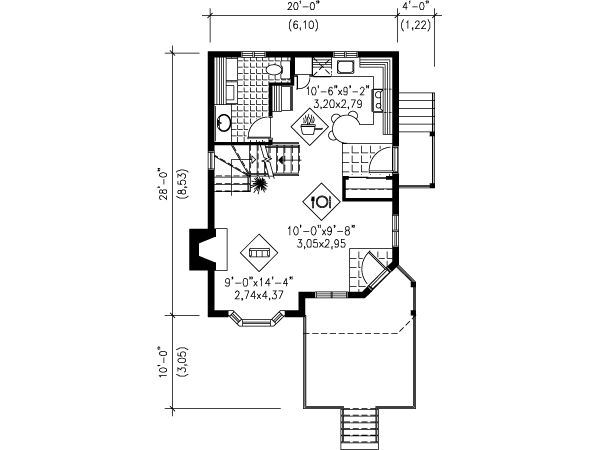 Traditional Floor Plan - Main Floor Plan #25-4201