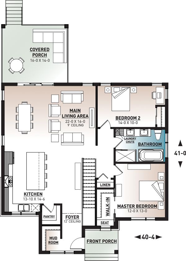 House Blueprint - Modern Floor Plan - Main Floor Plan #23-2722