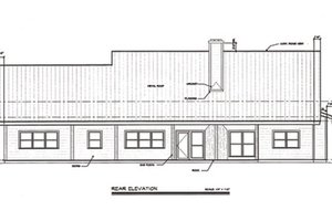 Exterior - Rear Elevation for Ranch House Plan #140-153 - 3 bed, 2 bath
