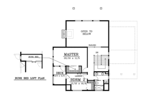 Floor Plan - Upper Floor for Cottage House Plan #105-202 - 4 bed, 2 bath