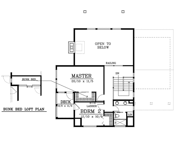 Cottage Floor Plan - Upper Floor Plan #105-202
