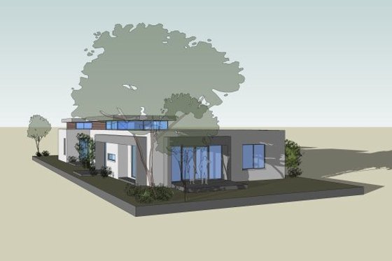 Exterior - Rear Elevation for Modern House Plan #496-23 - 4 bed, 2.5 bath