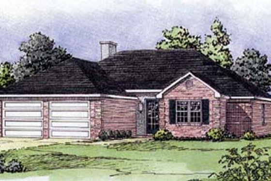 Exterior - Front Elevation for Traditional House Plan #16-104 - 3 bed, 2 bath