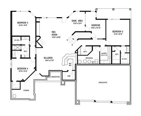 Home Plan - Contemporary Floor Plan - Lower Floor Plan #56-601